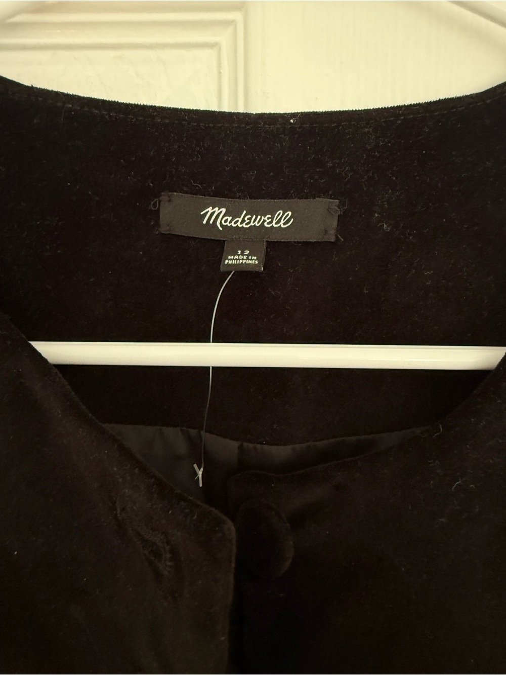 Madewell Black Velvet Nolita Vest - Picture 2 of 3